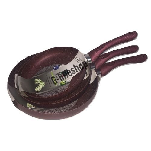 Delmonti Pack 3 Poêle En Granit anti adhésive  22cm,24cm et 28cm rouge
 Fiche Technique et Prix au Maroc