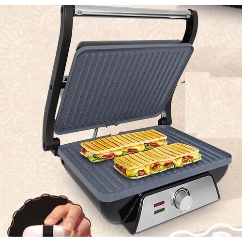 Deutschmann Grille électrique  Panini Granite Antiadhésif multifonction  Ouverture 180°
 Fiche Technique et Prix au Maroc
