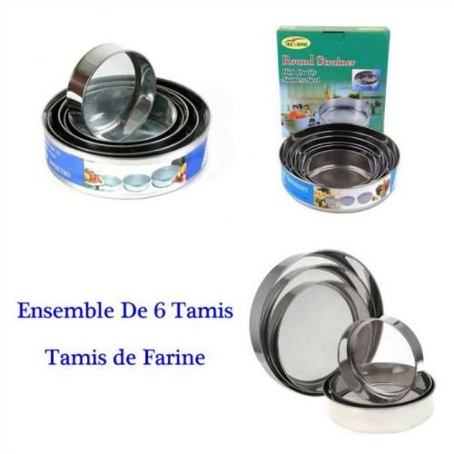 Ensemble de 6 passoires et Tamis rondes en acier inoxydable
 Fiche Technique et Prix au Maroc