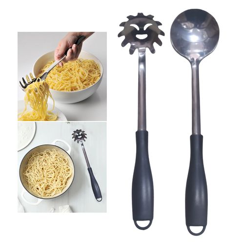 Ensemble de Cuillères à pâtes en acier inoxydable, cuillères à Spaghetti, passoire à Spaghetti, louche à fente
 Fiche Technique et Prix au Maroc