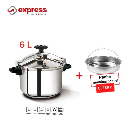 Express Cocotte minute 6L en INOX
 Fiche Technique et Prix au Maroc