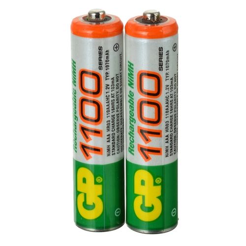 GP 1.2V 1100mAh Ni-MH Rechargeable AAA Batteries (2PCS)
 Fiche Technique et Prix au Maroc