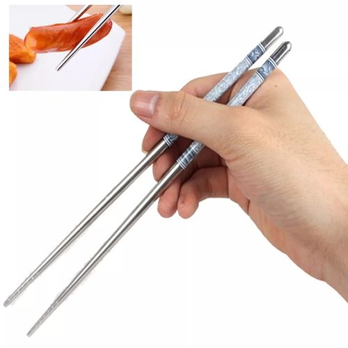 Korean Pair Stainless Steel Chopsticks
 Fiche Technique et Prix au Maroc