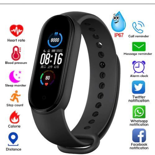 M5 Smart Bracelet Smartwatch Fitness Tracker - Noir
 Fiche Technique et Prix au Maroc