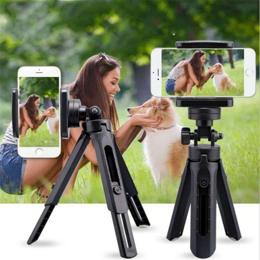 Mini Scalable Desktop Telescopic Tripod Support Phone Stand Holder- Black