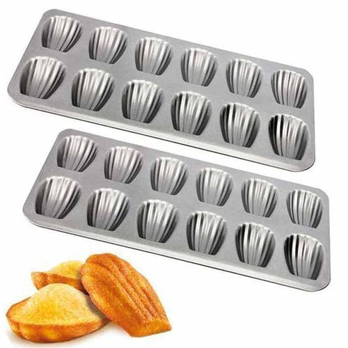 Moules à Madeleines anti-adhésifs, 2 Plaques à 12 madeleines, Cuisson optimale & professionnelle
 Fiche Technique et Prix au Maroc