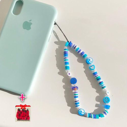 Phone Strap Blue & White Heishi  + Sticker Choose
 Fiche Technique et Prix au Maroc