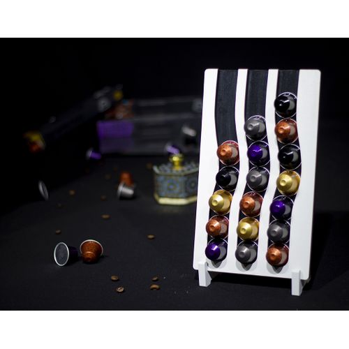 Porte-capsules distributeur Nespresso capacité 24 (blanc et noir)
 Fiche Technique et Prix au Maroc