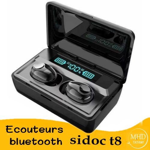 SIDOC Ecouteurs bluetooth sans fil- sidoc t8 avec powerbank
 Fiche Technique et Prix au Maroc