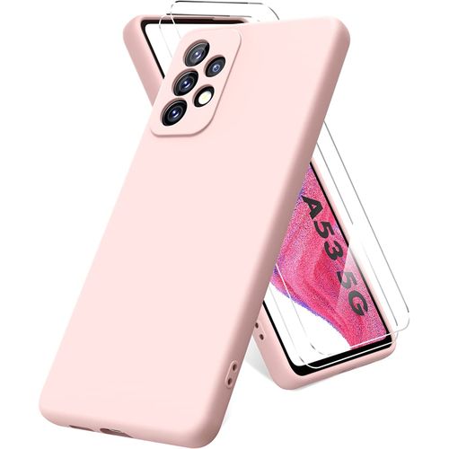 Samsung A53 5G Coque Silicone Noir + 1 Verres Trempes : Rose
 Fiche Technique et Prix au Maroc