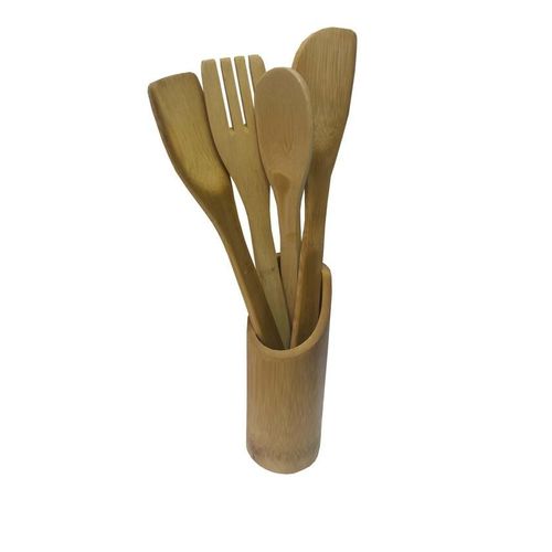 T DECO Set 4 Cuillères/Spatules en  Bois + Support
 Fiche Technique et Prix au Maroc
