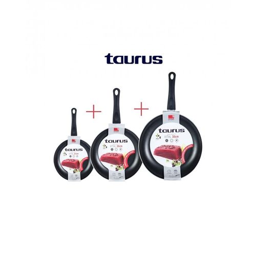 Taurus Lot 3 poêles rouge VITAL Anti-Adhésive 30 cm+26cm+20Cm
 Fiche Technique et Prix au Maroc