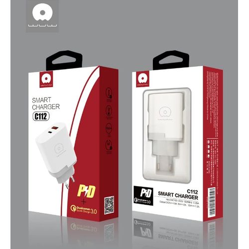 WUW Charge 2 Port USB/TYPE C / Chargeur Original Rapide Qualcomm 3.0 PD FAST CHARGER
 Fiche Technique et Prix au Maroc