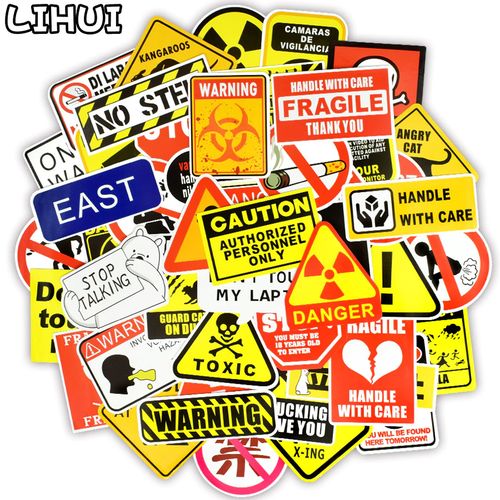 Warning Stickers Danger Banning Signs Reminder Decal PC laptop by moroccan otaku
 Fiche Technique et Prix au Maroc
