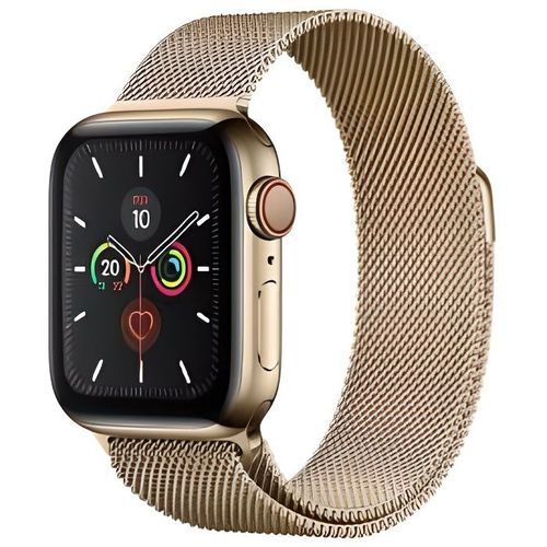 Watch Ibroz Bracelet Apple Watch 44mm en maille champagne, Bracelet en acier inoxydable avec verrou magnétique -GOLD
 Fiche Technique et Prix au Maroc