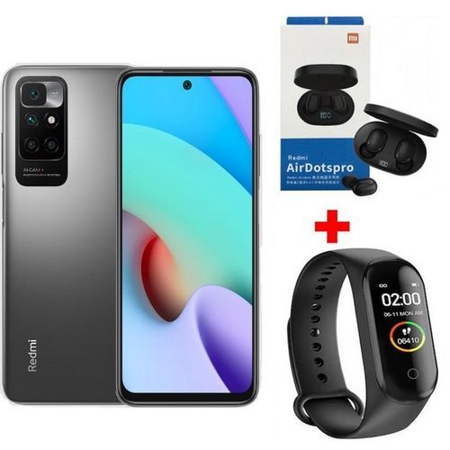 XIAOMI Redmi 10 - 4G - 6.5" - (4Go,128Go) - 50MP/8MP - Android - Gris + Band + Écouteur
 Fiche Technique et Prix au Maroc