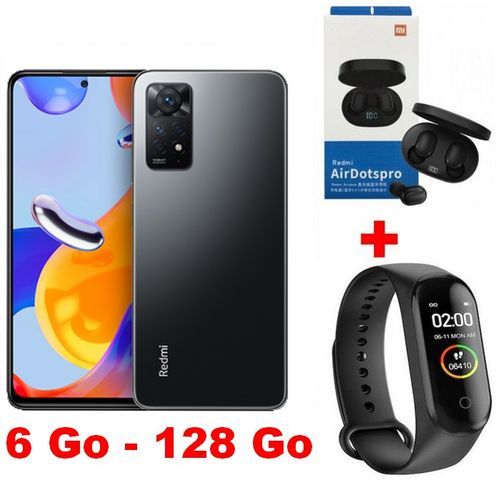 XIAOMI Redmi Note 11S 6,5" (6Go, 128Go) - 50MP/8MP - Gris - Band + Écouteur
 Fiche Technique et Prix au Maroc