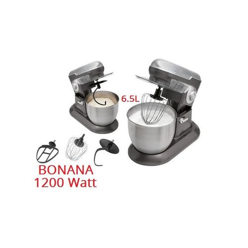 bonana Robot Pétrin Pâtissier 6.5L 1200w à 10 Vitesses & Pulse KM041 GERMANY DESIGN GRIS
 Fiche Technique et Prix au Maroc