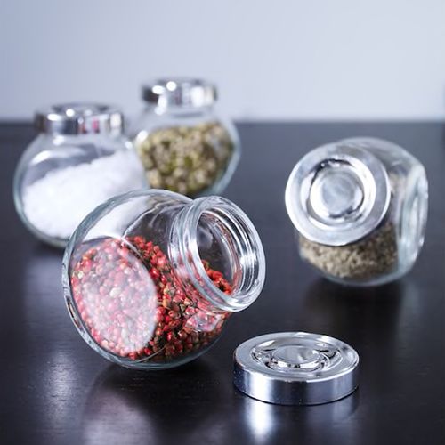 pack 4 Bocaux à épices, verre/couleur aluminium15 cl
 Fiche Technique et Prix au Maroc