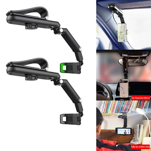 support de téléphone voiture multifonctionnel  pour rétroviseur, rotatif à 360 degrés
 Fiche Technique et Prix au Maroc