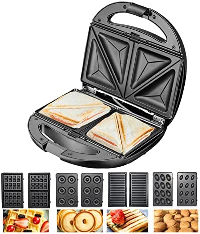 Outils de travail Gaufrier électrique 5 en 1 gril Sandwich gâteau appareils de cuisine Multibaker petit déjeuner Machine beignets/Sandwich/Panini Fiche Technique et Prix au Maroc