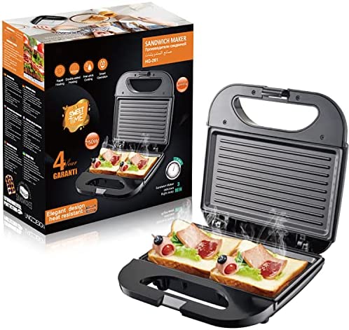 YILENA Appareil Croque Monsieur/Grill Viande Electrique, 750W Machine Panini, Breakfast Sandwich Maker, Plaques Antiadhésives, Température Automatique, Chauffe Rapide, Rangement Vertical Fiche Technique et Prix au Maroc