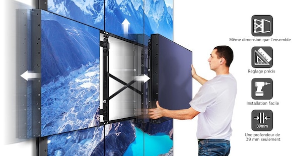 Une fixation murale mince et facilement configurable qui s'adapte aux besoins de votre entreprise