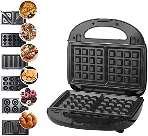 Plasaig SK 908 Appareil multifonctionnel Toaster 6-en-1, 750 W Machine à Sandwich, Gaufrier, Presse à Paninis, Antiadhésives & Interchangeables, Noir Fiche Technique et Prix au Maroc
