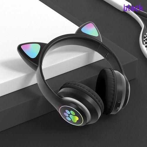 Écouteurs Casque son stéréo sans fil Bluetooth lumière LED,Jeux Cat Ear Headphones
 Fiche Technique et Prix au Maroc
