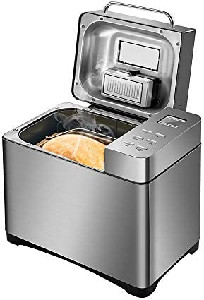Machine à pain automatique Machine à pain familiale 2LB 17 programmes Machine 3 réglages de poids avec distributeur automatique de noix de fruits sans gluten pour la boulangerie à domicile Fiche Technique et Prix au Maroc