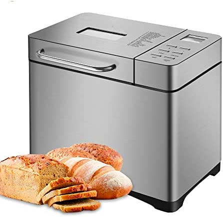 NXYJD Machine à Pain programmable Automatique en Acier Inoxydable 1KG 17-en-1 avec Distributeur de Noix de Fruits de 3 Tailles de Pain Fiche Technique et Prix au Maroc