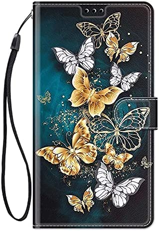 ChoosEU Coque pour Huawei P20 Lite 2018 Housse Cuir avec Silicone Etui Portefeuille Antichoc Étui à Rabat et Folio Magnétique Support Stand Fonction élégant Motif pour Filles Femmes - Papillon Or Fiche Technique et Prix au Maroc