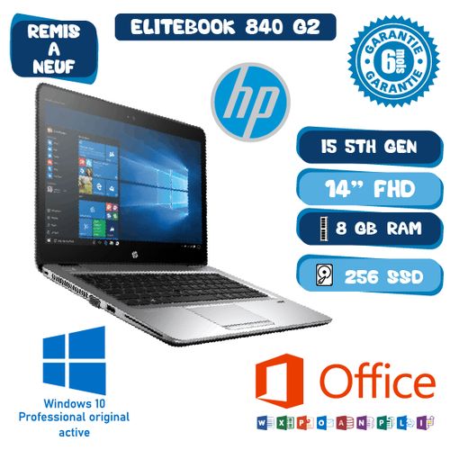 Hp Pc Portable EliteBook 840 Core I5-Ram 8Gb/SSD 256 Gb-Remise à neuf
 Fiche Technique et Prix au Maroc