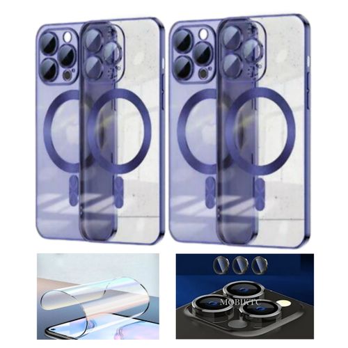 2 Pochette Coque transparente pour iPhone 14 pro Max belle Coque Souple Haut Qualité Violet  et Violet,Incassable Ciramic iphone 14 pro Max ,screen caméra Noir
 Fiche Technique et Prix au Maroc