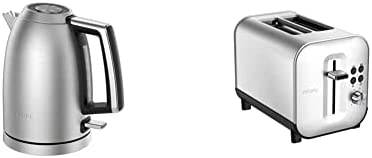 Krups Excellence 1.7 L Inox Bouilloire Electrique Bouilloire Sans Fil Base 360° Résistance Cachée Filtre Anti-Calcaire & Excellence Grille-Pain 2 fentes Inox Thermostat 8 Positions Toaster KH682D10 Fiche Technique et Prix au Maroc