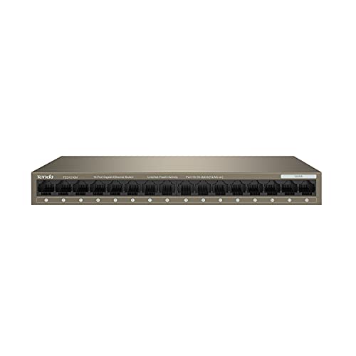Tenda Switch Ethernet 16 Ports, Switch Gigabit 10/100/1000 Mbps, Plug & Play, One VLAN à Une Clé, 6KV Protection Contre la Foudre, Support Mural, Metallique(TEG1016M) Fiche Technique et Prix au Maroc