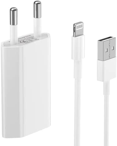 BERLS Chargeur pour A pple iPhone 11, 8, 7, 6S, 6 Plus, X, XS, XS Max, XR, SE 2020, Mini, Pro, Pro Max, IPad, Airpods Prise USB Chargeur Telephone Adaptateur 5V1A avec Câble USB Fiche Technique et Prix au Maroc
