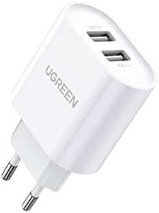 UGREEN Chargeur Secteur USB 2 Ports 3.4A avec Technologie Intelligente Compatible avec iPhone 14 Pro Max 13 Pro 12 11 XR 8 7 Plus iPad Liseuses et Plus Encore, Blanc Fiche Technique et Prix au Maroc