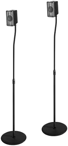 Hama Supports d'enceintes (pour haut-parleur, hauteur réglable jusqu'à 123 cm, capacité de charge de 5 kg, guide-câble dissimulé, lot de 2) Noir Fiche Technique et Prix au Maroc