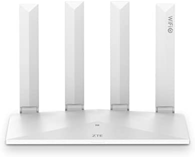Routeur ZTE AX3000 Pro Wi-Fi 6 - Routeur internet gigabit bi-bande sans fil avec antenne à gain élevé 7dBi, vitesse jusqu'à 3 Gbit/s, couvre 139 m², 256 appareils, WPA3, QoS, connexion EasyMesh et NFC Fiche Technique et Prix au Maroc