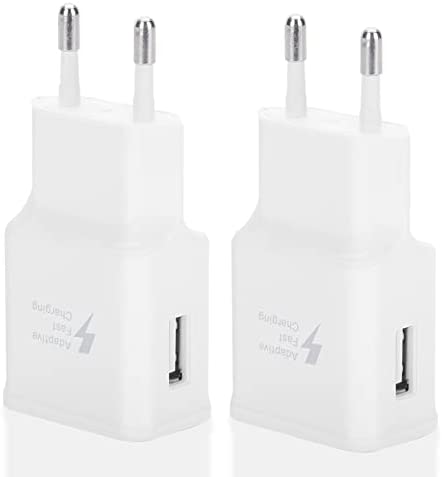 Lot de 2 Adaptateurs de Charge USB Rapides pour Samsung S22/S21/S20/S10/S10E/S6/S7/S8/S9/Edge/Plus/Active/A72/A53 5G, Note 5 8, Note 9, Note10/20/Google Pixel 2/3/XL et Autres Smartphones/Appareils Fiche Technique et Prix au Maroc