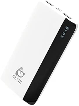 SLuB Batterie Externe 12000mAh Ultra-Mince Batterie Externe Chargeur Externe 2 Ports USB 2A Charge Rapide LCD Affichage de Puissance Numérique pour iPhone, Samsung, Huawei, iPad, Etc (Blanc) Fiche Technique et Prix au Maroc