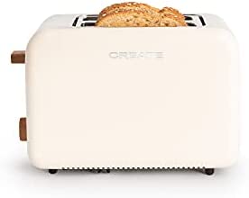 CREATE / TOAST RETRO / Grille pain pour tranches larges Blanc cassé / Fentes XL, 6 niveaux de puissance Fiche Technique et Prix au Maroc
