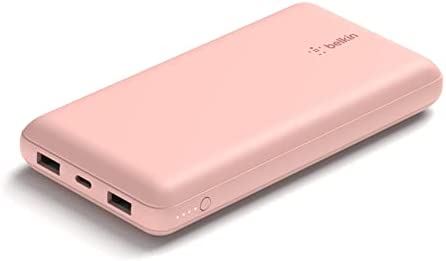 Belkin Batterie externe USB-C 20 000 mAh (puissance de 20K, entrée et sortie USB-C, 2 ports USB-A, câble USB-C vers USB-A fourni, pour iPhone, Galaxy, etc.) – Or rose Fiche Technique et Prix au Maroc