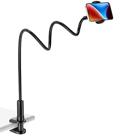 TRYONE Support téléphone avec col de Cygne de, Support de téléphone Pliable Rotation 360° Réglable pour iPhone Series/Samsung/Huawei/Google Pixel et Plus 70 cm de Longueur Totale Fiche Technique et Prix au Maroc