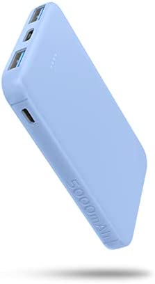 Powerbank 5000mAh, SIXTHGU Kleine und Leichte Power Bank, Mini Tragbares Externer Akku, Handy Power Bank Mit Kabel, Leicht Externer Batterie für iPhone,Samsung,MP3,Huawei und Smartphones (Blau) Fiche Technique et Prix au Maroc
