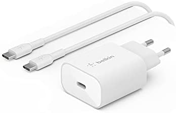Belkin Chargeur secteur BoostCharge 25 W avec PPS (USB-C Power Delivery, recharge rapide pour iPhone, Samsung, Galaxy Tab, iPad, etc., câble USB-C vers USB-C inclus) Fiche Technique et Prix au Maroc