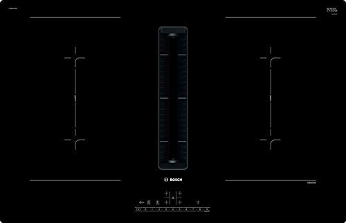 Bosch PVQ811F15E Serie 6 Plaque à induction avec hotte aspirante 80 cm de large CombiZone Combinaison de deux zones de cuisson, PowerBoost Cuisson plus rapide, Commande intuitive DirectSelect ReStart Fiche Technique et Prix au Maroc