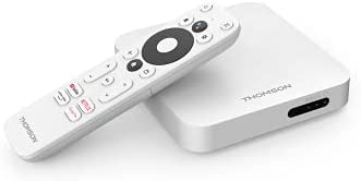 THOMSON THA100 - Smart Box Android TV 10.0 Ultra HD 4K, HDR, Chromecast, Assistant Vocal Google, Netflix, Disney +, Prime Vidéo, Google Play Store, WiFi 5 Dual Band, LAN, Bluetooth 4.2 Fiche Technique et Prix au Maroc