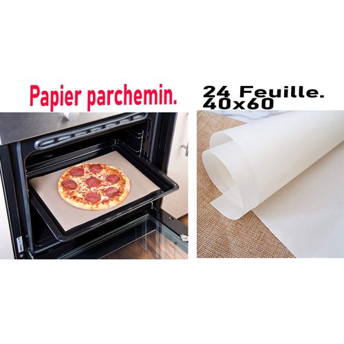 24 Feuille, Papier parchemin Non Blanchi Anti-adhésif pour Cuisine Papier de Cuisson de Cuisine Papier de Cuisson Cookie Papier Cire Idéal pour la Cuisson, Blanc, 40x60
 Fiche Technique et Prix au Maroc